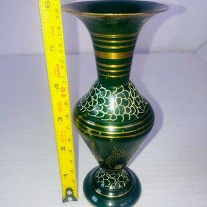 Mini bronze etched vase